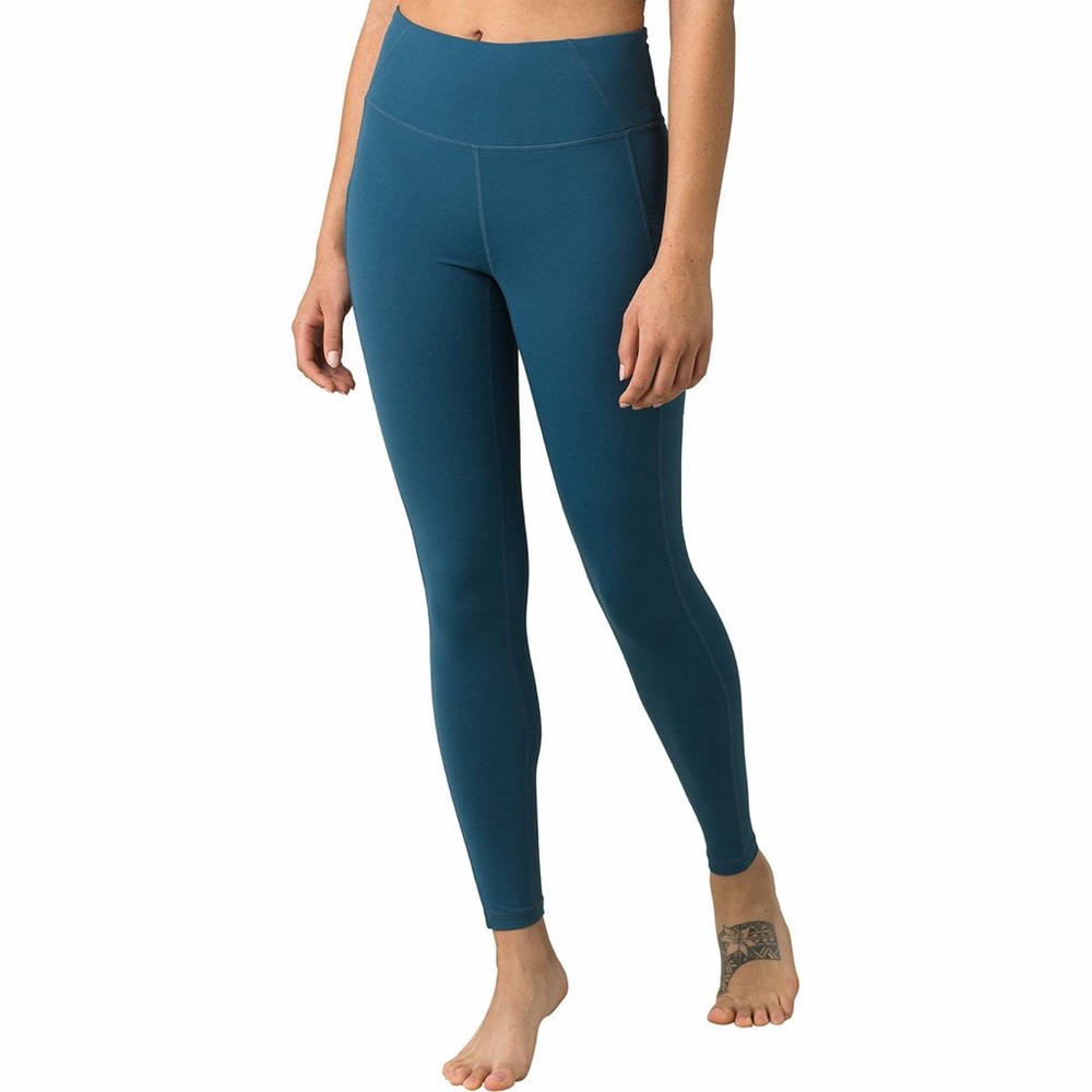 Prana Teal Electa Full Length Side Pocket Leggings size Small EUC - Picture 2 of 7